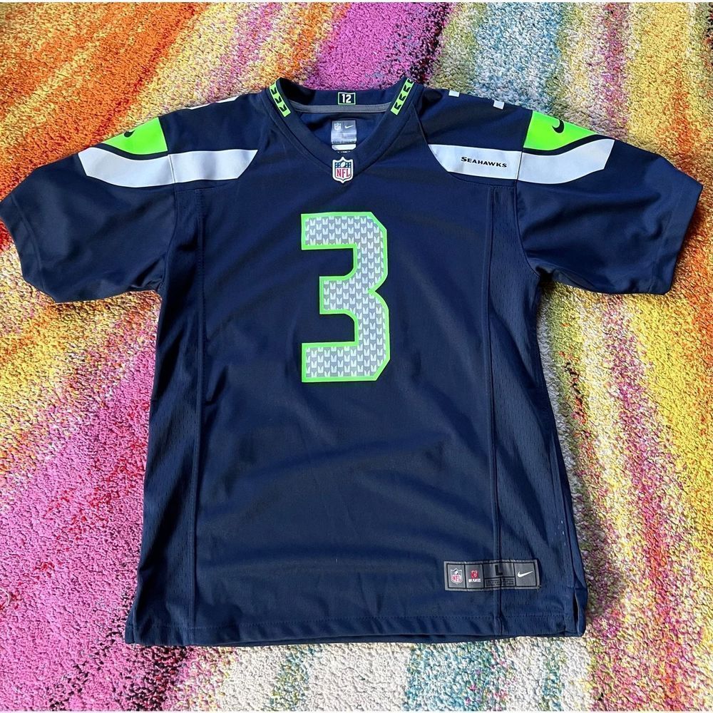 Nike Seattle Seahawks Russell Wilson football (handegg) jersey mens S